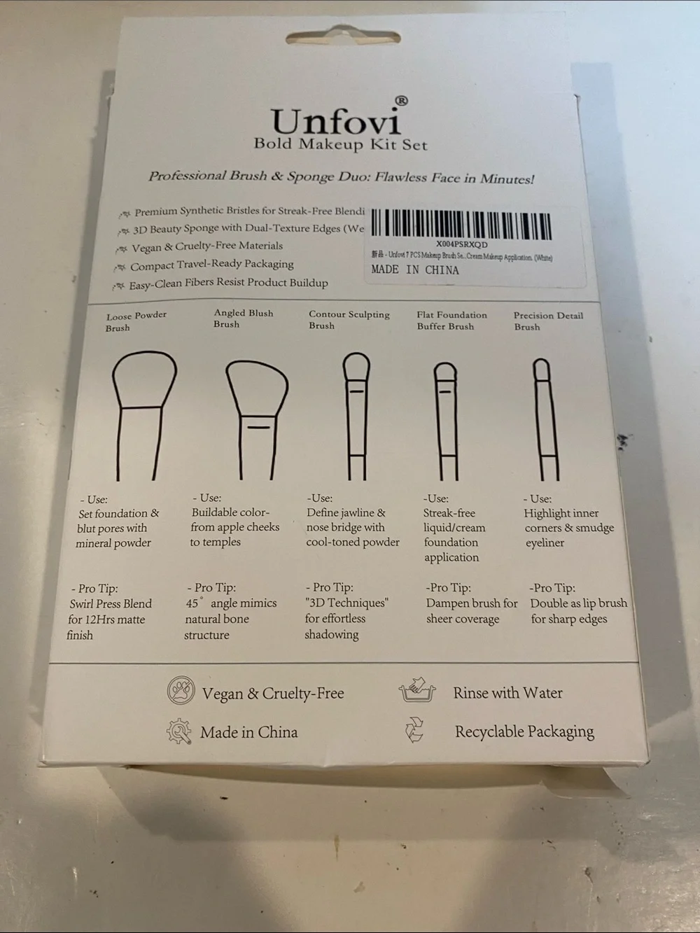 NWT Unfovi Bold Makeup Kit Set